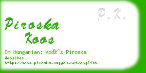 piroska koos business card